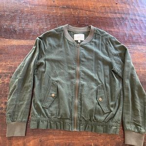 Lucky Brand medium army green zipper bomber jacket